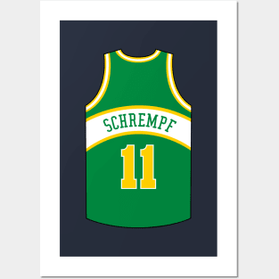 Detlef Schrempf Seattle Supersonics Jersey Qiangy Posters and Art
